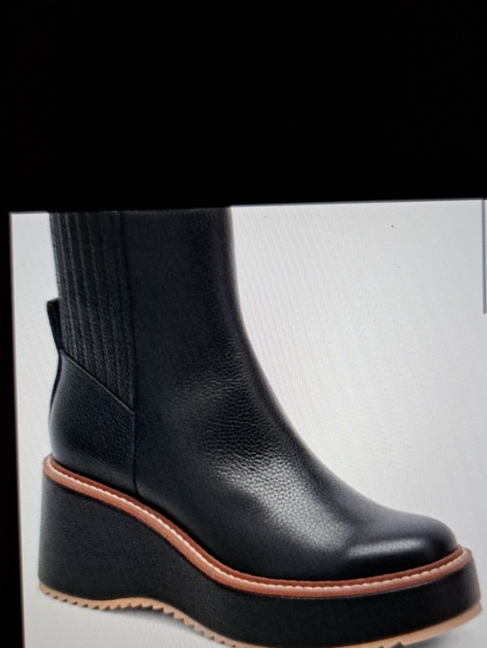 Dolce VITA Black Wedge Chelsea Boot with Contrast Trim - Women